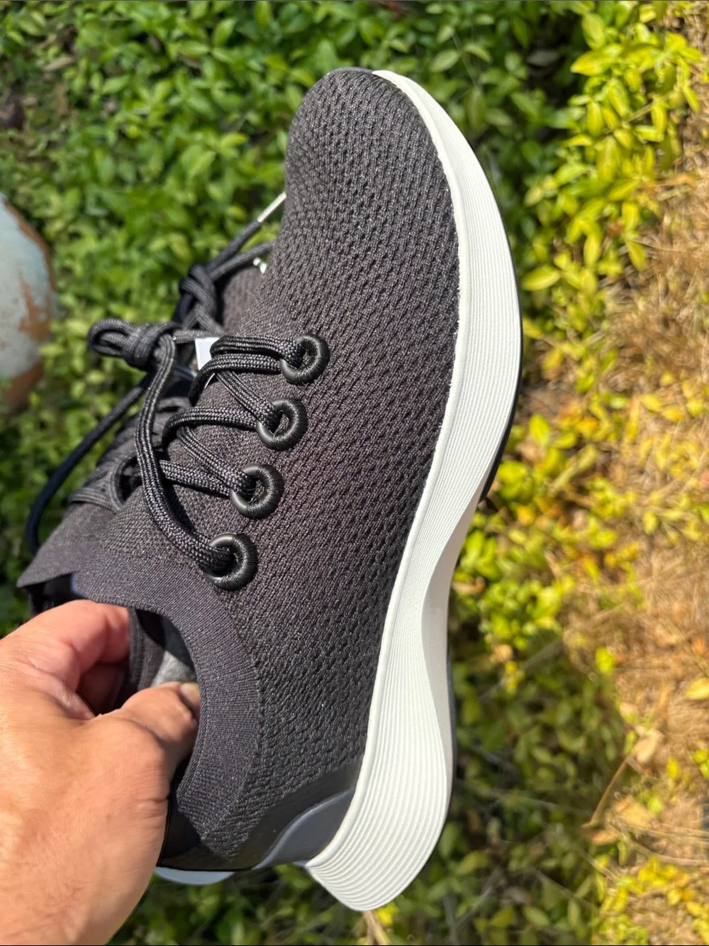 allbirds Dasher, Men’s size 9, Black Knit/White Sole, new condition